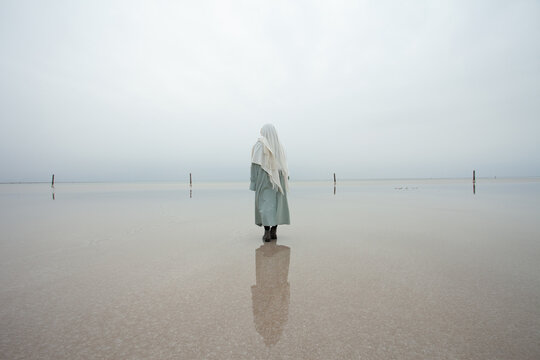 The walking on the salt lake 