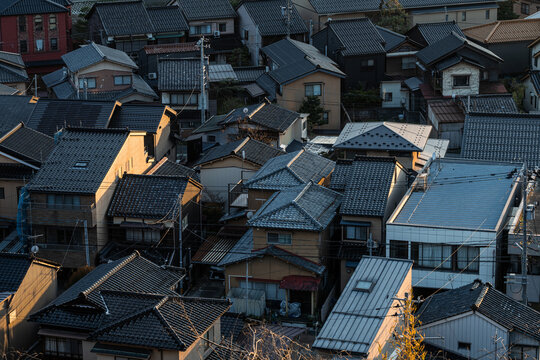 Rooftops In A Japanese Neighborhood