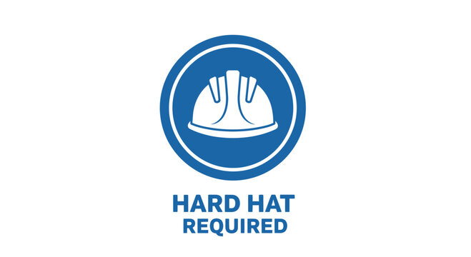 Hard Hat Required Safety Sign: Construction Helmet Icon