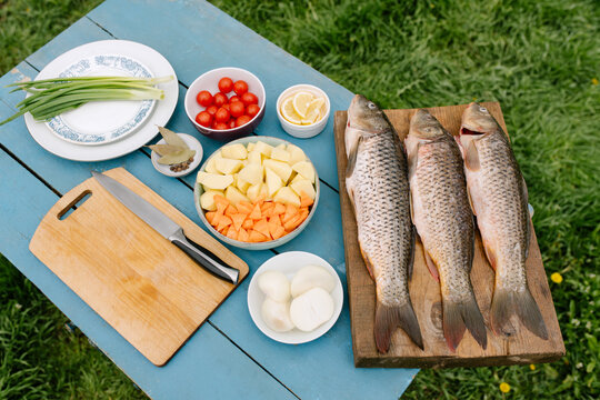 Fish Cooking Outdoors