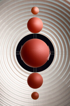 Abstract Terracotta Spheres 3D Abstract Background