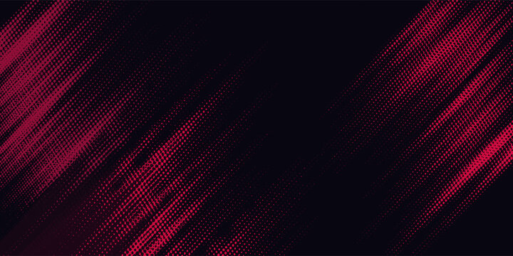 Abstract red halftone gradient background with glowing diagonal light streaks. Modern terendy desigran in vector illusttion. Creative element design in vetor illustration