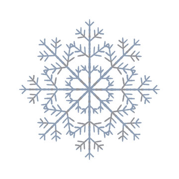 Silver ice crystal snowflake single object illustration transparent background