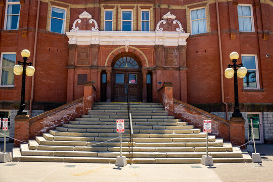 Stratford City Hall, a Victorian-era municipal building from the mid 19th century in Ontario, Canada.