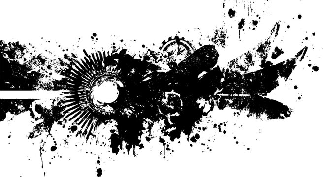 Black ink brush strokes, abstract art, white grunge brush stroke is an abstract black design element that can be used in many different   grunge texture background design. Vector grunge black and whit
