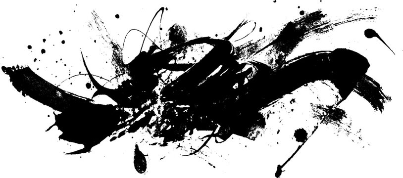 Black ink brush strokes, abstract art, white grunge brush stroke is an abstract black design element that can be used in many different   grunge texture background design. Vector grunge black and whit
