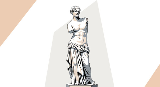 Ancient Greek Sculpture Venus de Milo Statue Vector Art