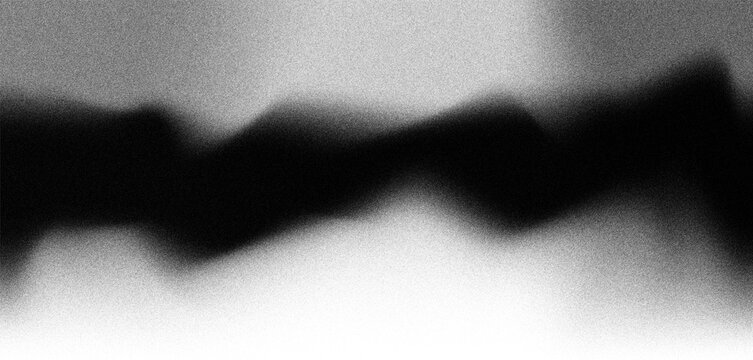 Abstract Monochrome Grain Background with Blurred Black Wave Shapes and Soft Gradient Texture