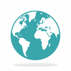 Fototapeta premium Flat design Earth globe icon