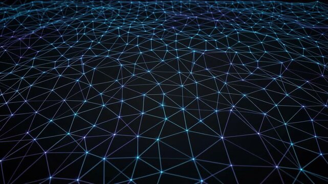 Digital Network Abstract Blue Polygon Mesh Background
