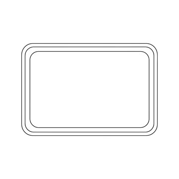 Blank Rectangular Frame with Rounded Corners and Double Border