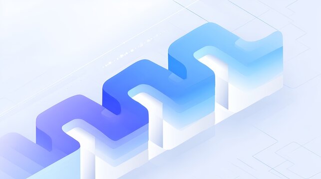 Abstract 3D zigzag wave background with blue and purple gradients and subtle tech lines for modern business or technology concepts.