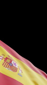 Spanish Flag Waving with Alpha Channel Transparent Background