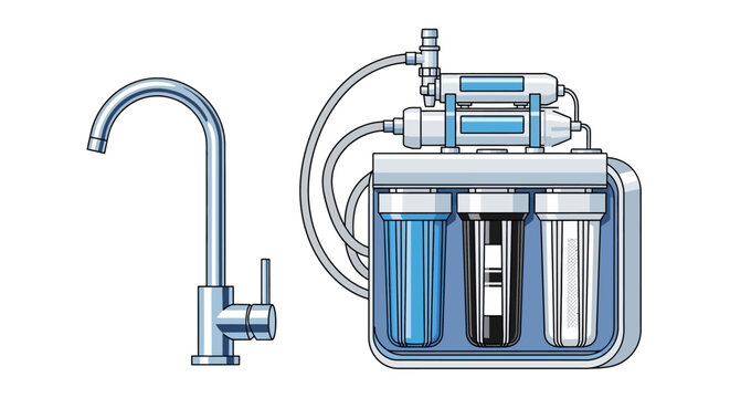 Water Filter System With Faucet.