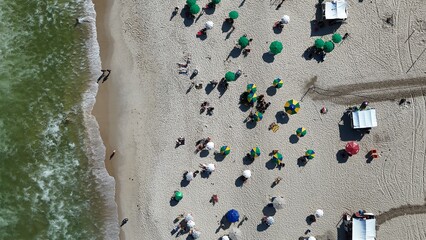 Foto de drone da praia de copacabana, no Rio de Janeiro, Brasil