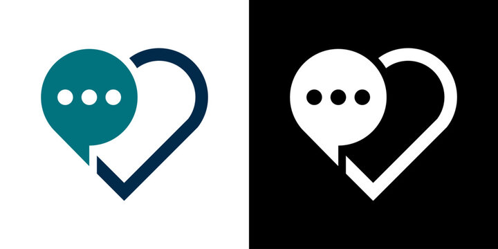  Chat Logo Designs with Heart & Love Shapes
