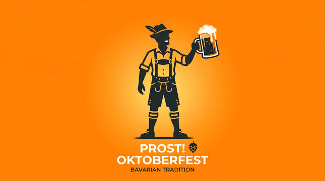 Oktoberfest man with beer mug bavarian tradition