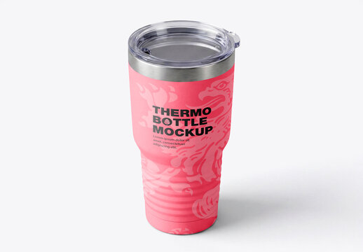 Blank insulated travel tumbler mockup isolated