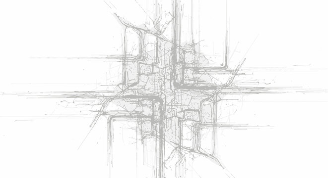 Sailboat Sketch with Sails and Mast.