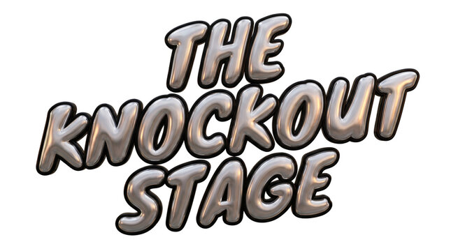 Silver Knockout Stage text isolated on transparent background png