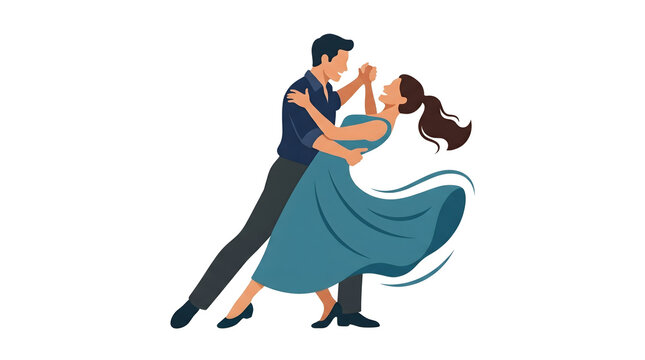 Couple dancing ballroom elegant movement
