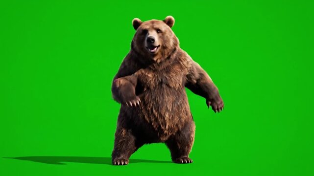 Bear dance in realistic CG rendering with VSRExport at an outdoor setting
