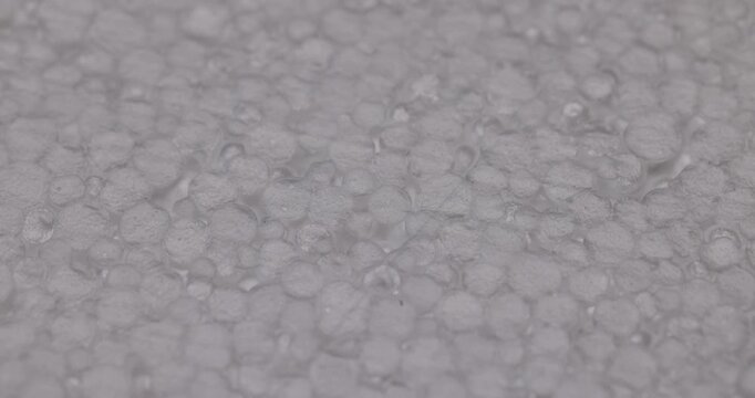 Synthetic foam of a light shade, homogeneous foam is a mass of small granules compressed under pressure into a sheet.