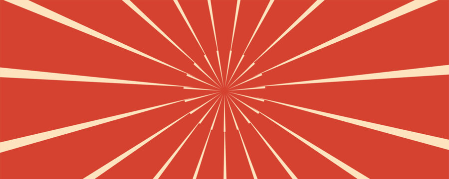 Circus background and spiral retro rays vector pattern. Vintage poster of red white sun or star burst radial lines with grunge texture, circus, carnival, summer fair or chapiteau backdrop