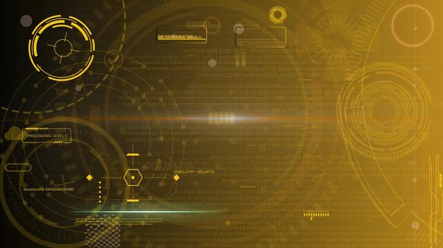 Abstract futuristic HUD screen blue matrix data simulation digital grid motion technology