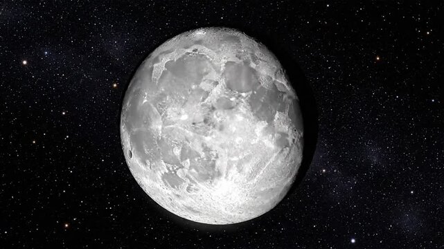 Seamless animation showing moon phases and transitions with alpha channel using VSRExport for easy graphics integration