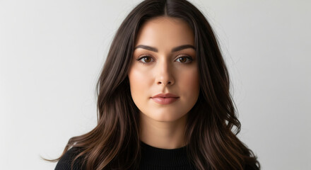 Naklejka premium Portrait of a young woman with dark hair