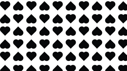 Fototapeta premium Abstract spade pattern vector with repeating black card suit symbols in uniform rows and columns on clean white background
