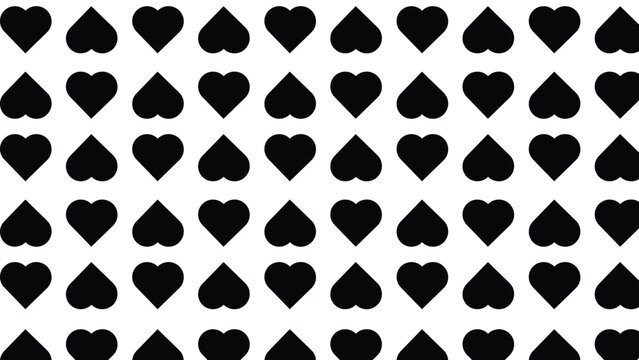 Abstract spade pattern vector with repeating black card suit symbols in uniform rows and columns on clean white background