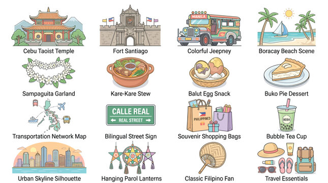 Collection of Philippine Cultural Icons and Landmarks.