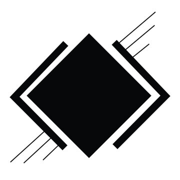 Abstract diamond silhouette vector with layered parallel lines and diagonal accents creating minimal geometric motion and balance