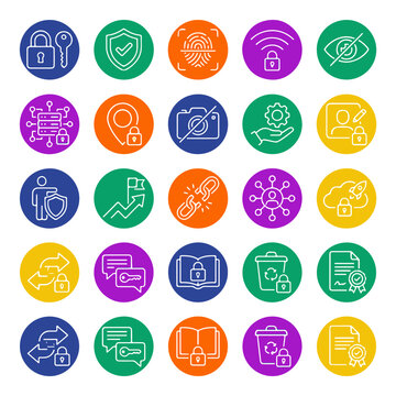 Digital Sovereignty Icons Representing Security Privacy and Data Control