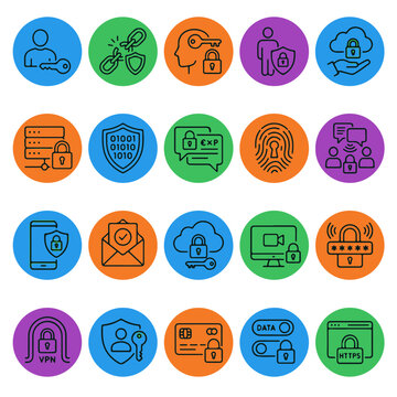 Digital Sovereignty Concepts Security Icons with Shields and Locks