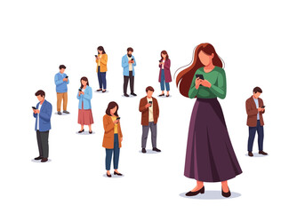 Fototapeta premium Diverse group of people using smartphones