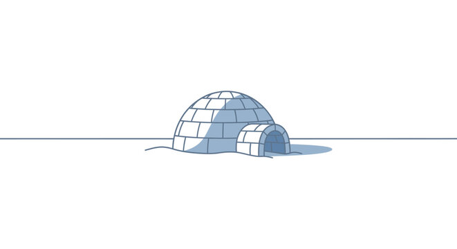 Igloo made of ice blocks outdoors.