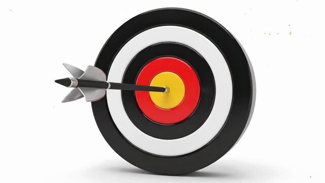 Target and arrow icon against a white background, showcasing focus and precision in archery practice with clear details