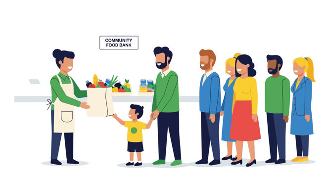 : Food Donation and Community Support Illustration