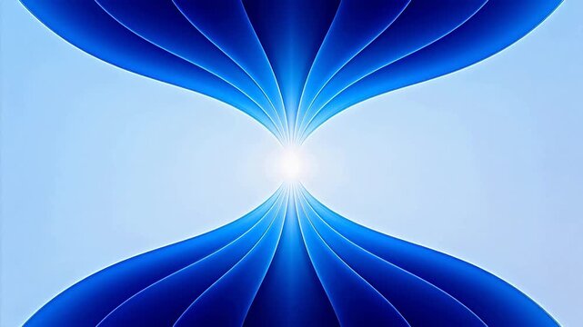 Blue abstract curved lines converging