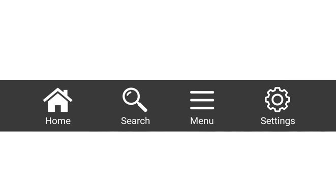 Mobile app navigation menu icons.
