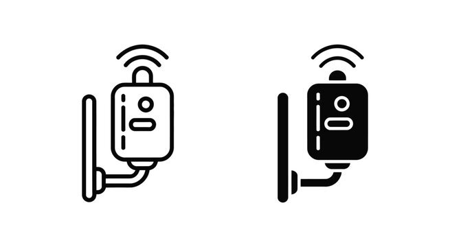 WiFi router icon collection with wireless signal indicators, network devices, and internet connection technology vector graphics
