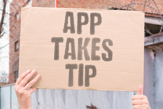 "App takes tip" Platform withholds driver earnings. GIG. ECONOMY. RIGHTS. PAY. THEFT.