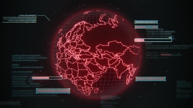Global cyber security network world map and data monitoring Interface. Suitable for cybersecurity presentations, technology projects, network protection concepts, and futuristic digital.
