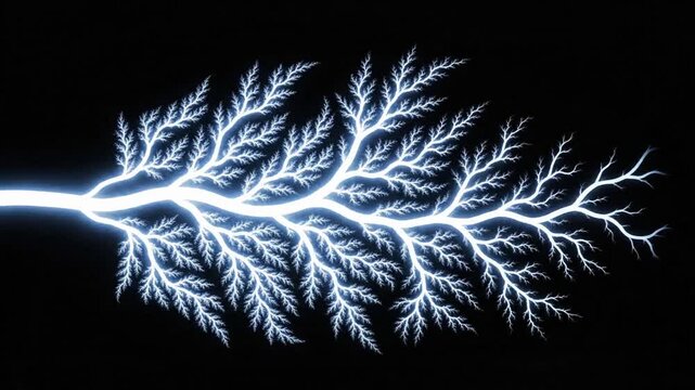 Animation shows roots growing on a black background, highlighting natural movements and processes in a clear visual format with no distractions