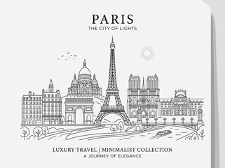 Obraz premium Elegant illustration of a famous European city featuring the iconic tall structure in the center surrounded by classic architecture suggesting a luxurious travel experience