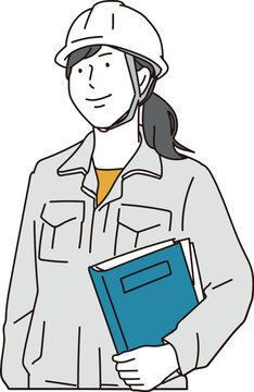 建設作業員の女性のシンプルイラスト