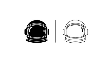 Fototapeta premium Minimalist Astronaut Helmet Icon Set
